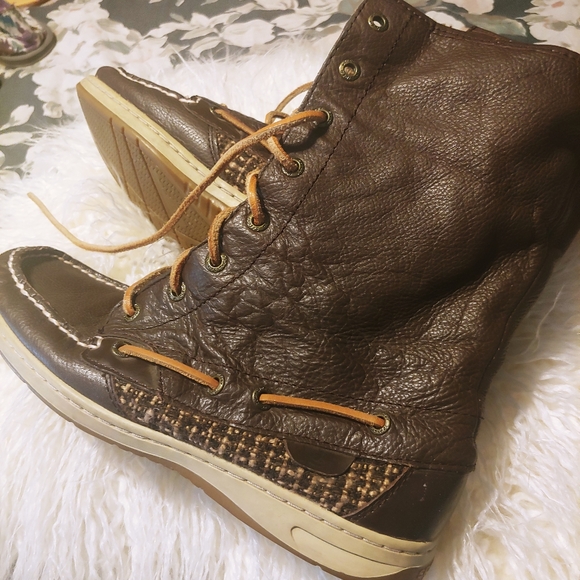 Sperry brown leather lace up tall boot sz 8 - Picture 16 of 16